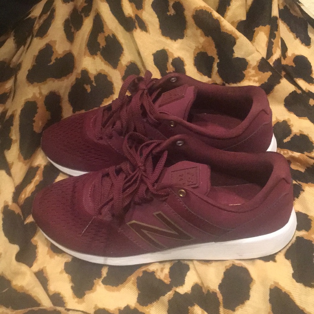 Maroon New Balance sneakers